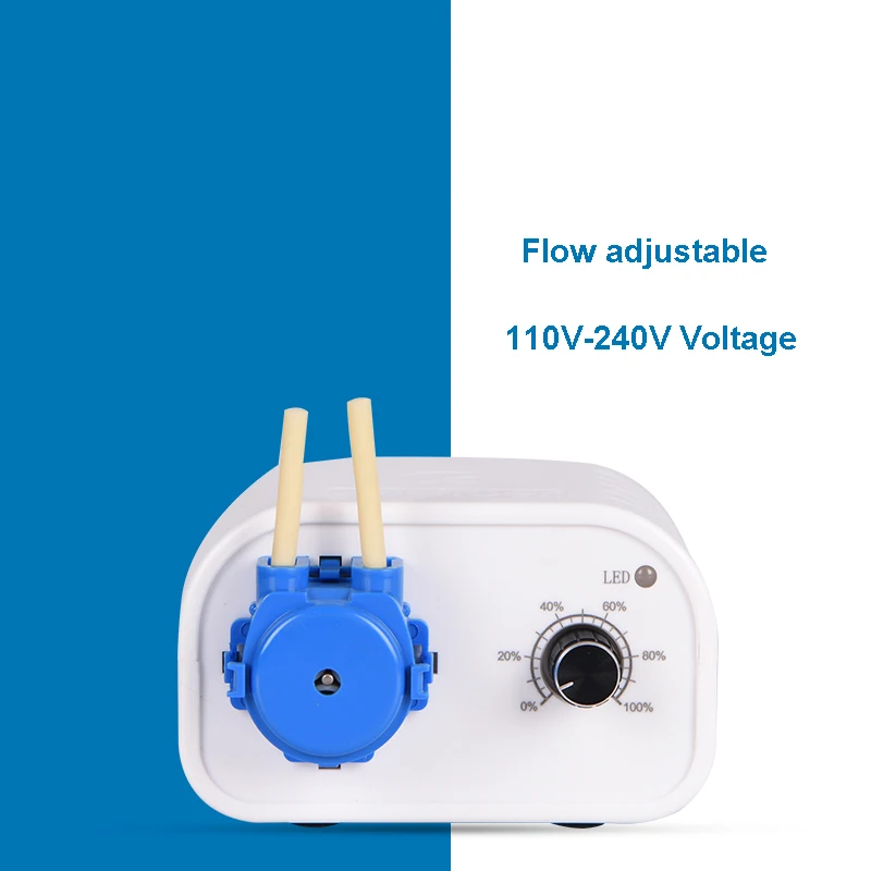 Super Quiet Peristaltic Pump 12V Self-priming Metering Pump Flow Adjustable + AC Adapter