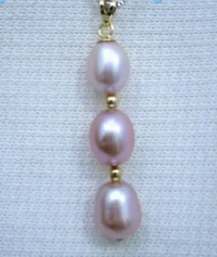 

free shipping noble jewelr pink-AAA-11X9-mm-natural-14k-pearl-south-China-sea-pendant-necklace