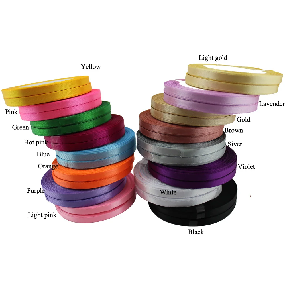 35Color 7 sizes Silk Satin ribbon Wedding Party Decoration Gift Wrapping packing DIY Riband bowknot customize logo