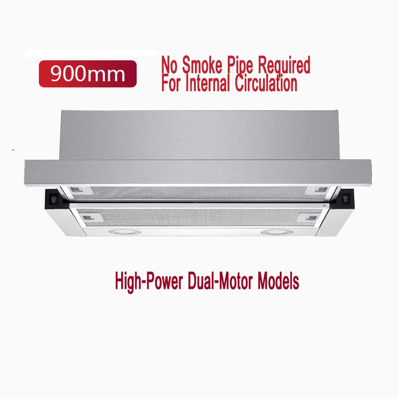 

900mm Internal Circulation Range Hood Activated Carbon Filter Wall Cabinet Hidden SmallSmoke-Free Pipe Shopping Mall Hood