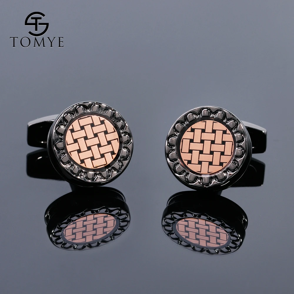 

Mens Cufflinks TOMYE XK19S139 High Quality Round Shaped Woven Sleeve Button Formal Business Dress Shirt Cuff Links for Gifts