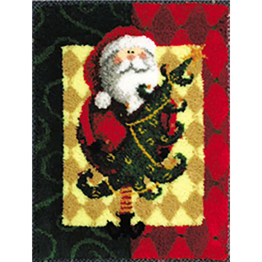 Latch hook kit Tapestry kits do it yourself Carpet embroidery set with Pre-Printed Pattern Christmas Home decoration Carpet kit