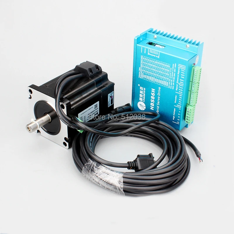 New Leadshine Hybrid Servo Drive HBS86H With 8 N.m 8A 86HBM80 Stepper Motor , Driver Kit  5M code line