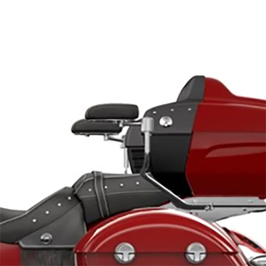 Motorcycle Passenger Trunk Armrest Supports in Chrome Bright Black For INDIAN Roadmaster Dark Horse 2014-2023 Leather