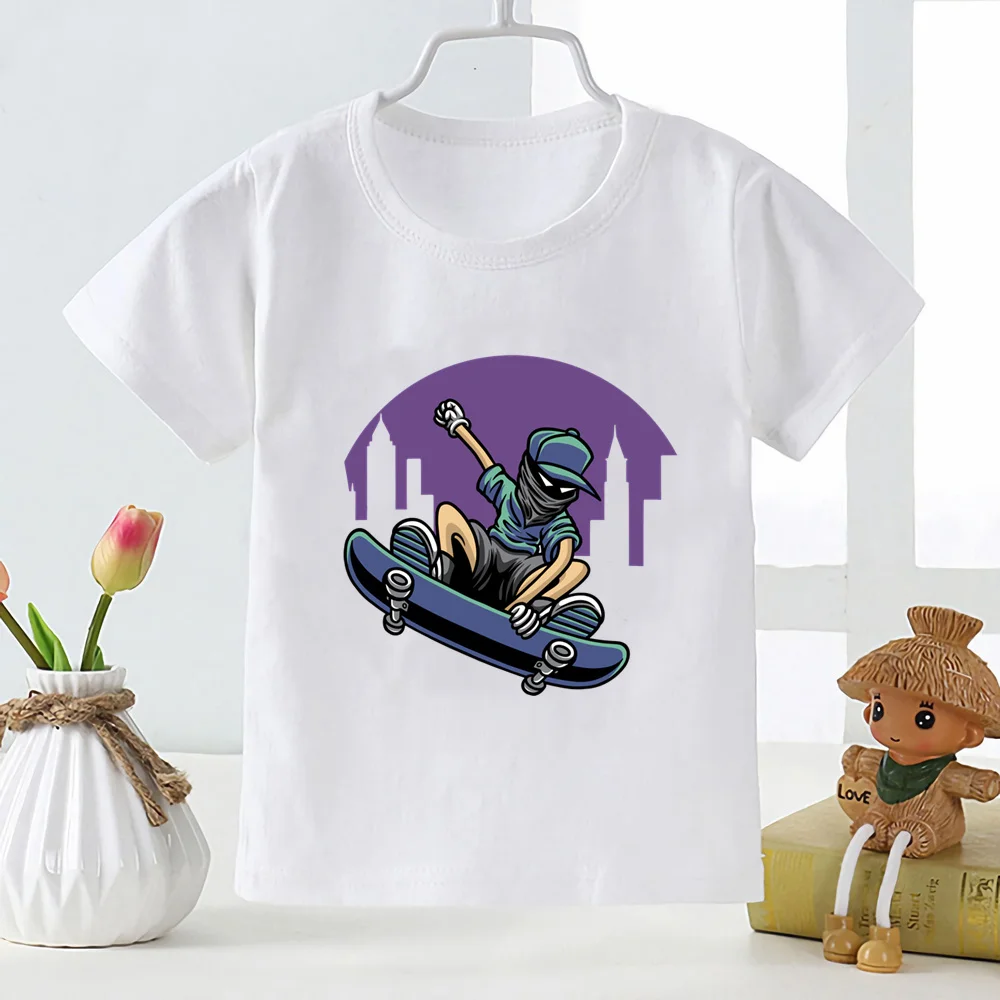 

Kids T Shirt Kartoon Skateboard Boys Girls T-shirt Children's Print Tops Harajuku Fashion Tshirt Funny Summer Streetwear,YKP110