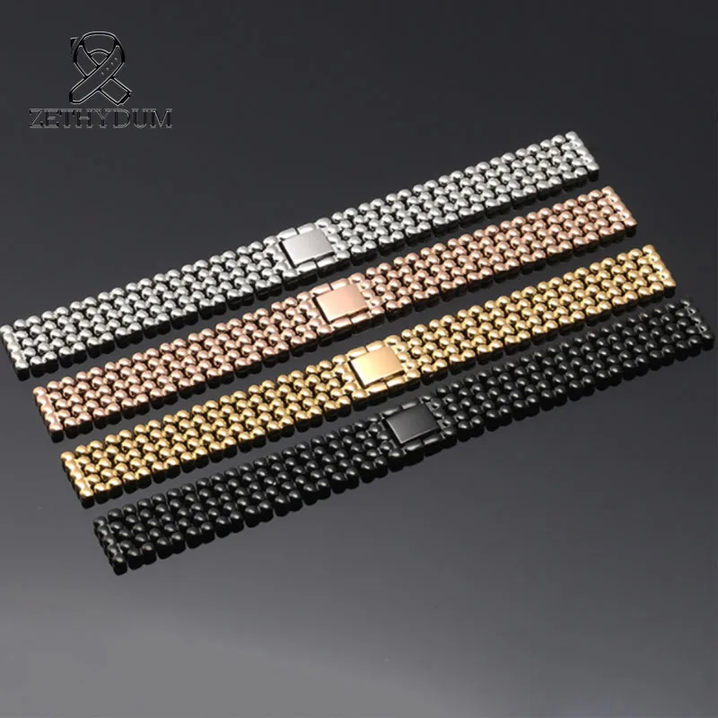 For Swarovski Armani stainless steel watch strap 12 14 16mm women wristwatch charm watch metal strap Rose gold fashion watchband