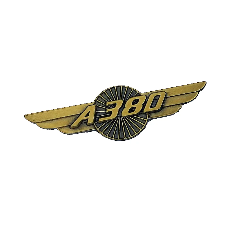 AIRBUS A380 badge  /Mini Badge Medal Gold Plane Shape Special Personal Gift for Filght Crew Pilot Airman Aviation Lover