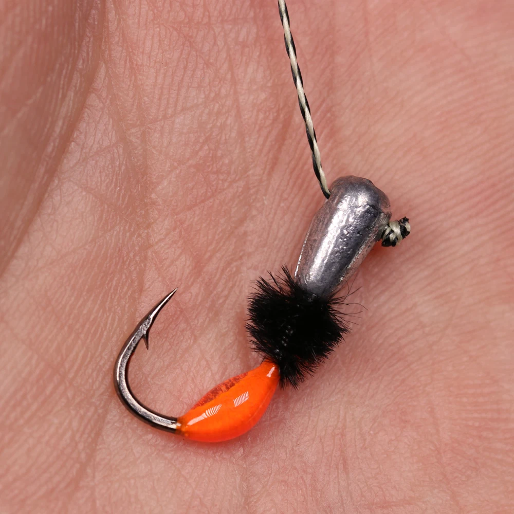 ICERIO 6PCS Ice Fishing Lead Jig Head Hooks Winter Fishing Ice Jig Lure Fake Artificial Bait