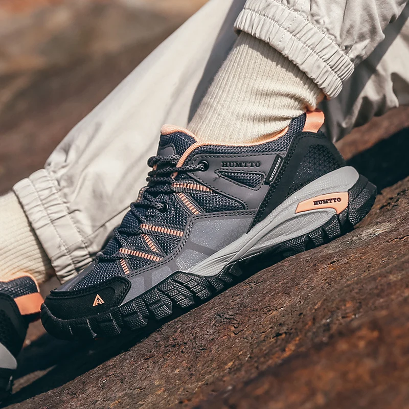 HUMTTO – chaussures de randonnée pour hommes, bottes de Trekking respirantes à lacets, baskets d\'extérieur à coussin d\'air, pour escalade et