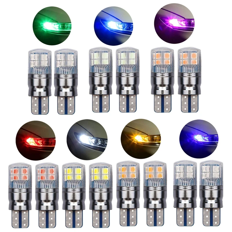 

2Pcs 800LM W5W 3030 SMD Canbus Car Truck T10 LED Wedge Replace Reverse Instrument Panel Lamp Bulbs for Clearance Lights
