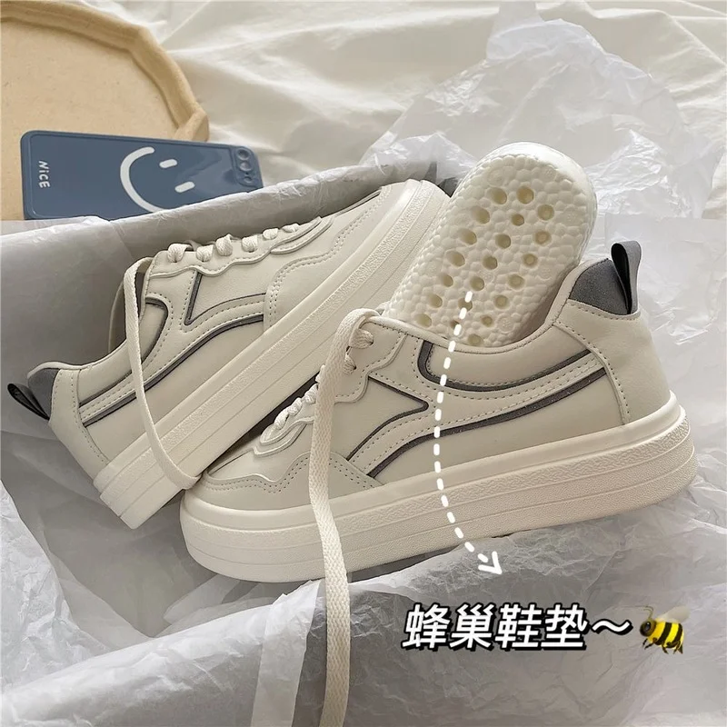 Fashion New Leather White Shoes Women\'s Shoes Street Shoes Joker Casual Shoes Shoes for Women Sneakers  White Shoes