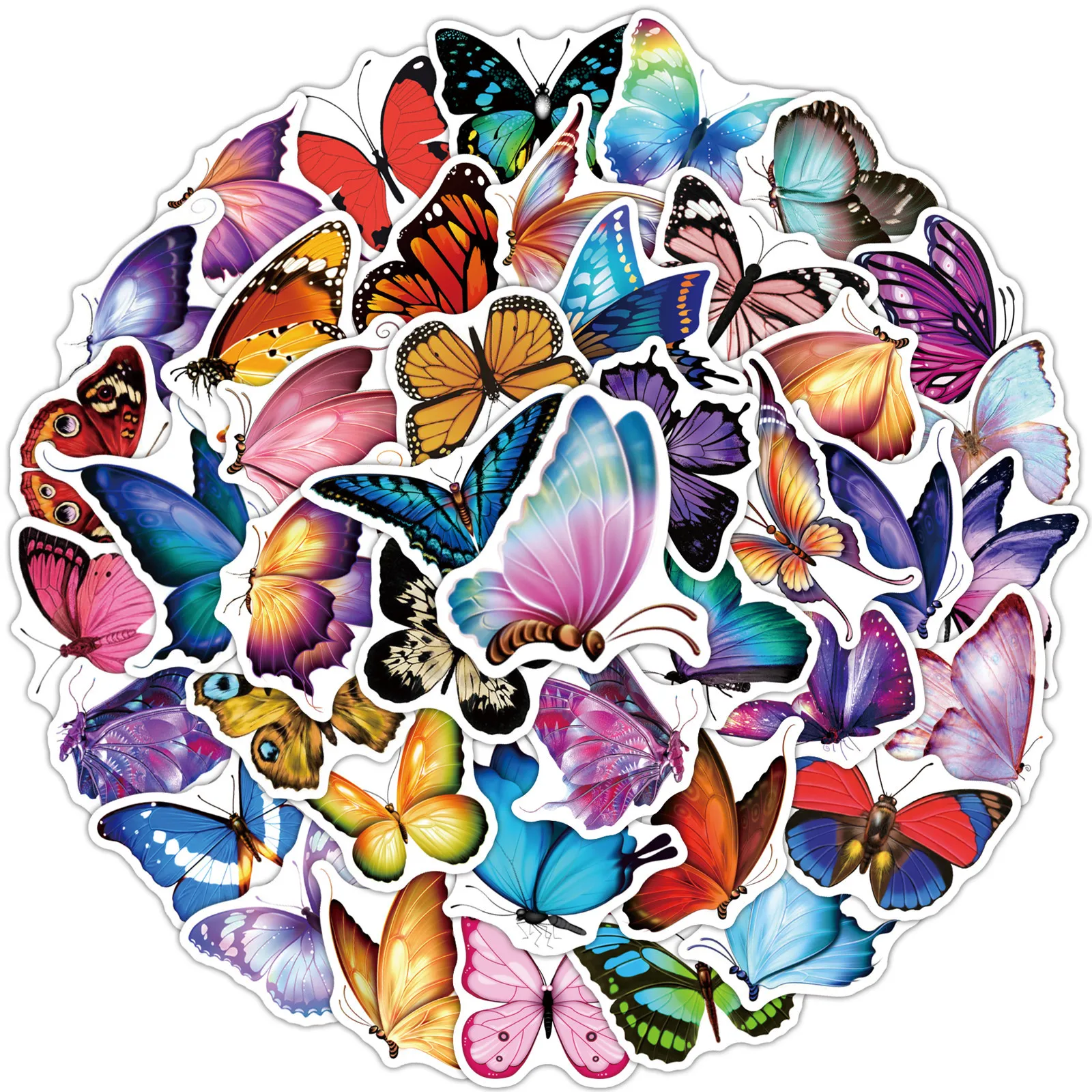 10/30/50pcs  New Color Butterfly Graffiti Cartoon Bright And Beautiful Sky Flying Stickers Notebook Skateboard Water Cup Trolley