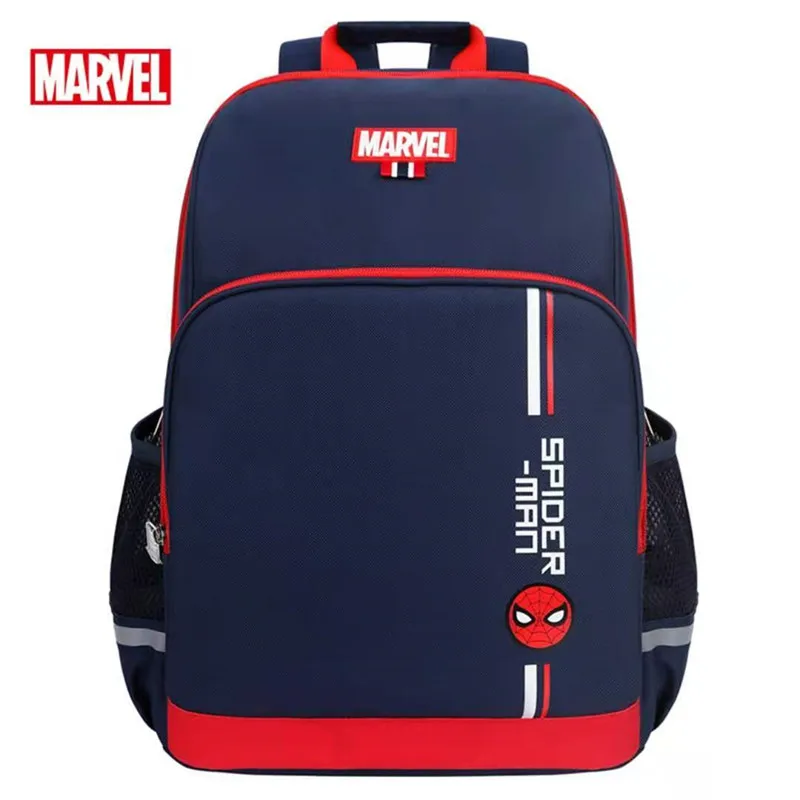 Bolsa escolar Disney para meninos, Mochila ortopédica, Bolsa de ombro para estudante primário Homem-Aranha, Homem de Ferro, Capitão América, Grande