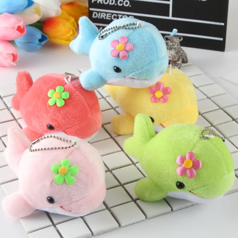 pretty new cute 12.5*9cm  plush Dolphin Backpack decoration stufeed soft  Favorite Keychain Pendant high quality christmas gift