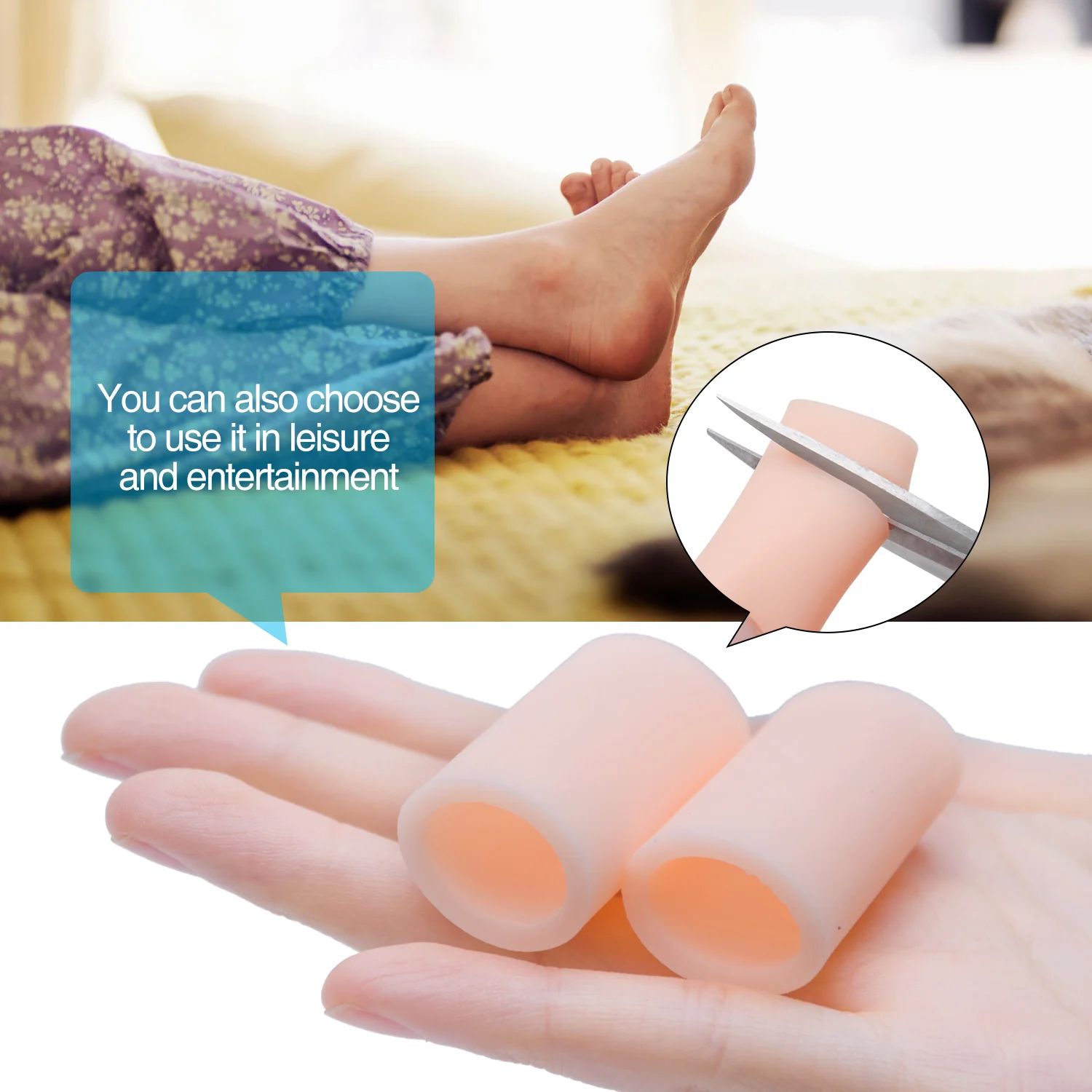 2pcs Gel Fingers Protector Toe Separator for Hallux Valgus Thumb Separator Prevent Foot Corn Blister Hammer Toes Health Care Kit