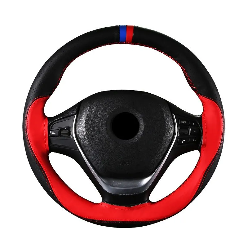 Steering cover 38cm DIY Hand sewing Soft Anti slip Wear-resistant Car Steering-Wheel Braid With Needles Thread