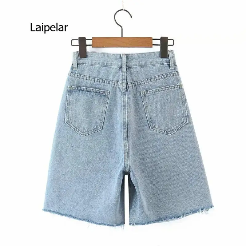 2021 Tình Yêu Mới Hoa Văn In Denim Nữ Mới Cao Cấp Một Nửa Chiều Dài Quần Short Jean Hot MÙA HÈ Bé Gái Dạo Phố