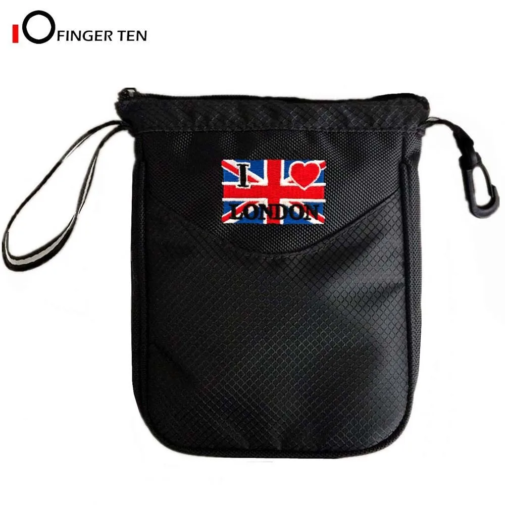 Bolsa de Golf con Clip para hombre y mujer, bolso con varios bolsillos, gancho con cremallera, soporte de nailon duradero para objetos de valor