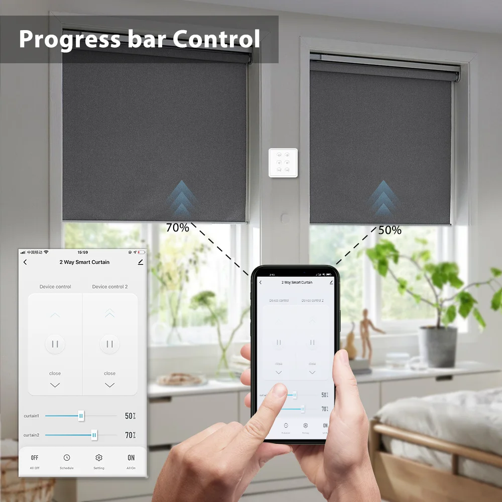 Tuya vida inteligente ue wifi cortina dupla interruptor cego para persiana de rolo motor elétrico google casa alexa eco controle voz diy