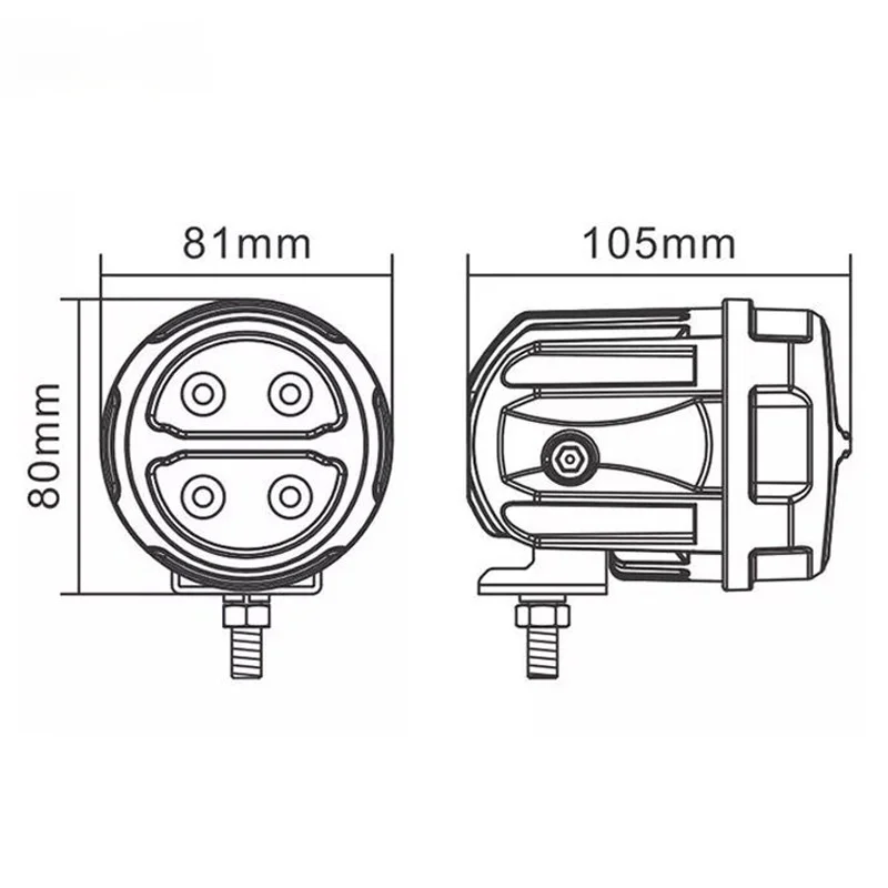 Auxiliary steam motorcycle highlighting 20 w lamp before 3 inch round waterfowl work light