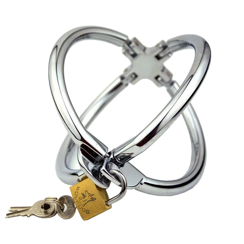 Stainless Steel Cross Handcuffs Metal Hand Wrist Cuffs Shackles Fetish Slave BDSM Bondage Restraints Lock Sex Toy Sex Shop