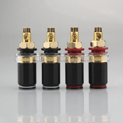 4PCS Audiocrast ST650G/R Gold Plated 4MM Banana Plug Terminal Binding Post for Speaker Amplifier High Quality Red and Black