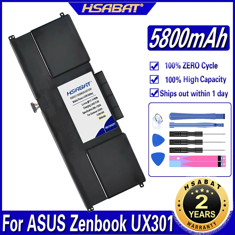 HSABAT C32N1305 5800mAh Battery for ASUS Zenbook UX301 UX301L UX301LA C4003HUX301LA4500 UX301LA-1A UX301LA-1B UX301LA-C4006H