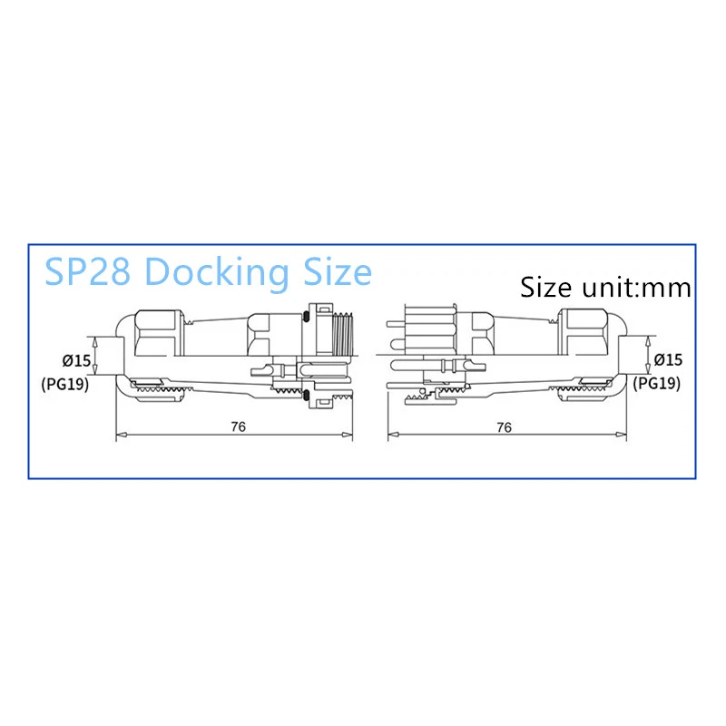 SP28 IP68 Butt TYPE cable waterproof Aviation connector 2/3/4/5/6/7/9/10/12/14/16/19/22/24/26 Pin Electric Docking plug socket