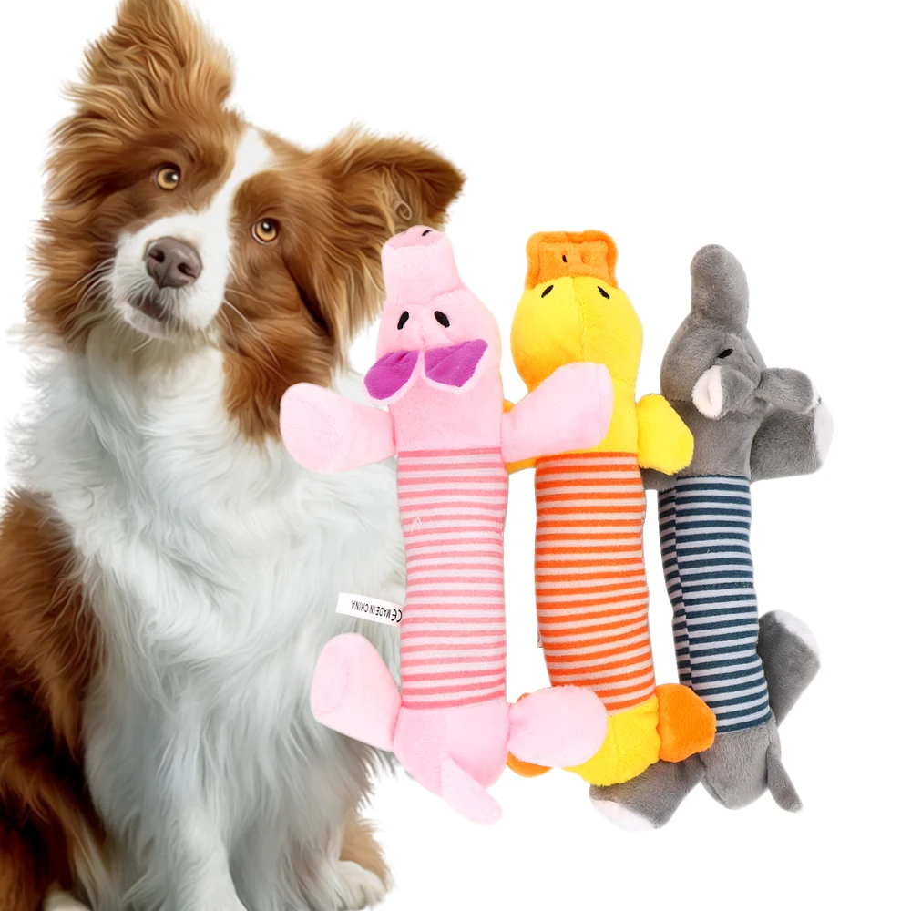 Dog Cat Fleece Toys Elephant Duck Pig Fit for All Pets Popular Squeak Chew Sound Dolls Pet Funny Plush Toys Durability