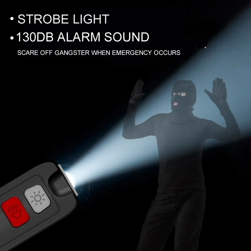 Portable Multi Function Personal Alarm Kit 130DB Sound And Strobe Emergency Flashlight Self Defense For Outdoor Women Kids Safe