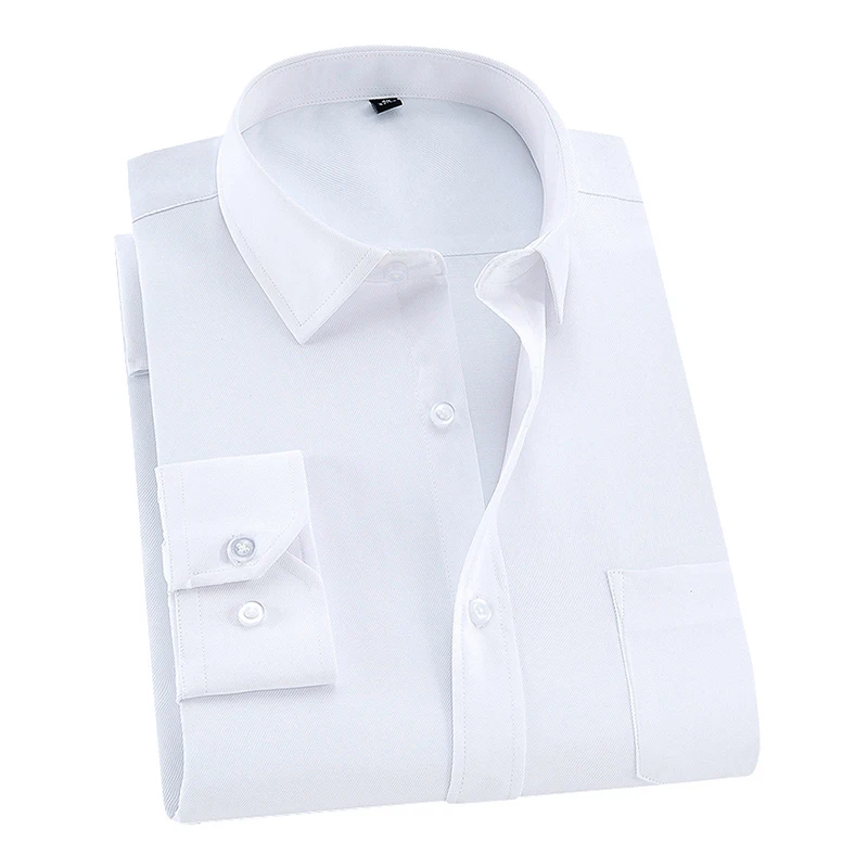 DAVYDAISY 8xl 7xl Men Shirt Long Sleeved Man Business Causal Shirts Twill White Yellow Shirt Brand Formal Shirts Soft DS275