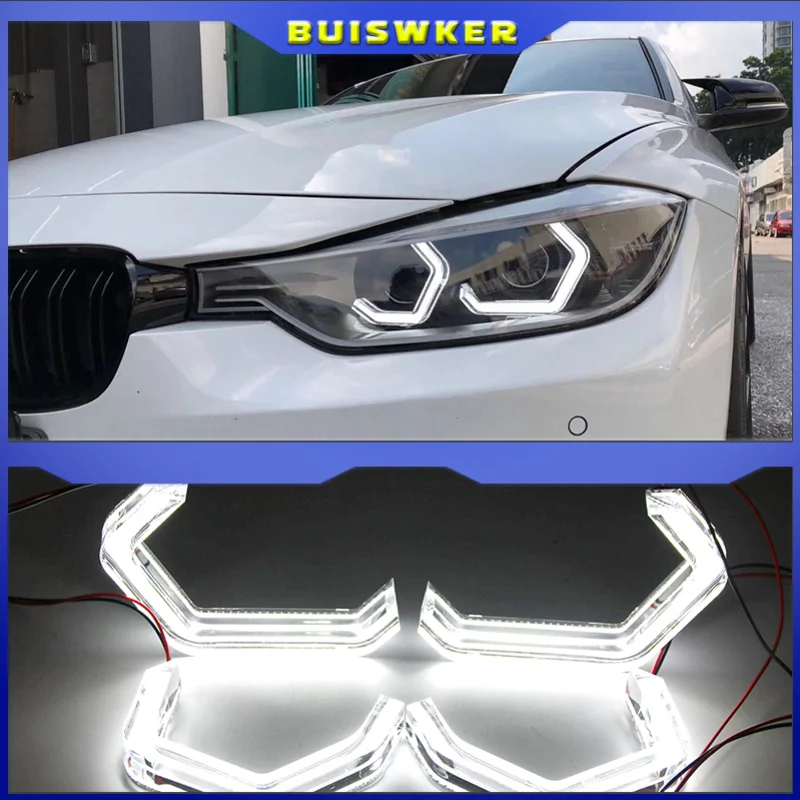 

4Pcs LED M4 Style Angel Eyes Halo Rings Car Light Running Lamps DRL For BMW X3 E83 F25 X5 E70 F15 F85 X6 E71 E72 Z4 E85 E86 E89