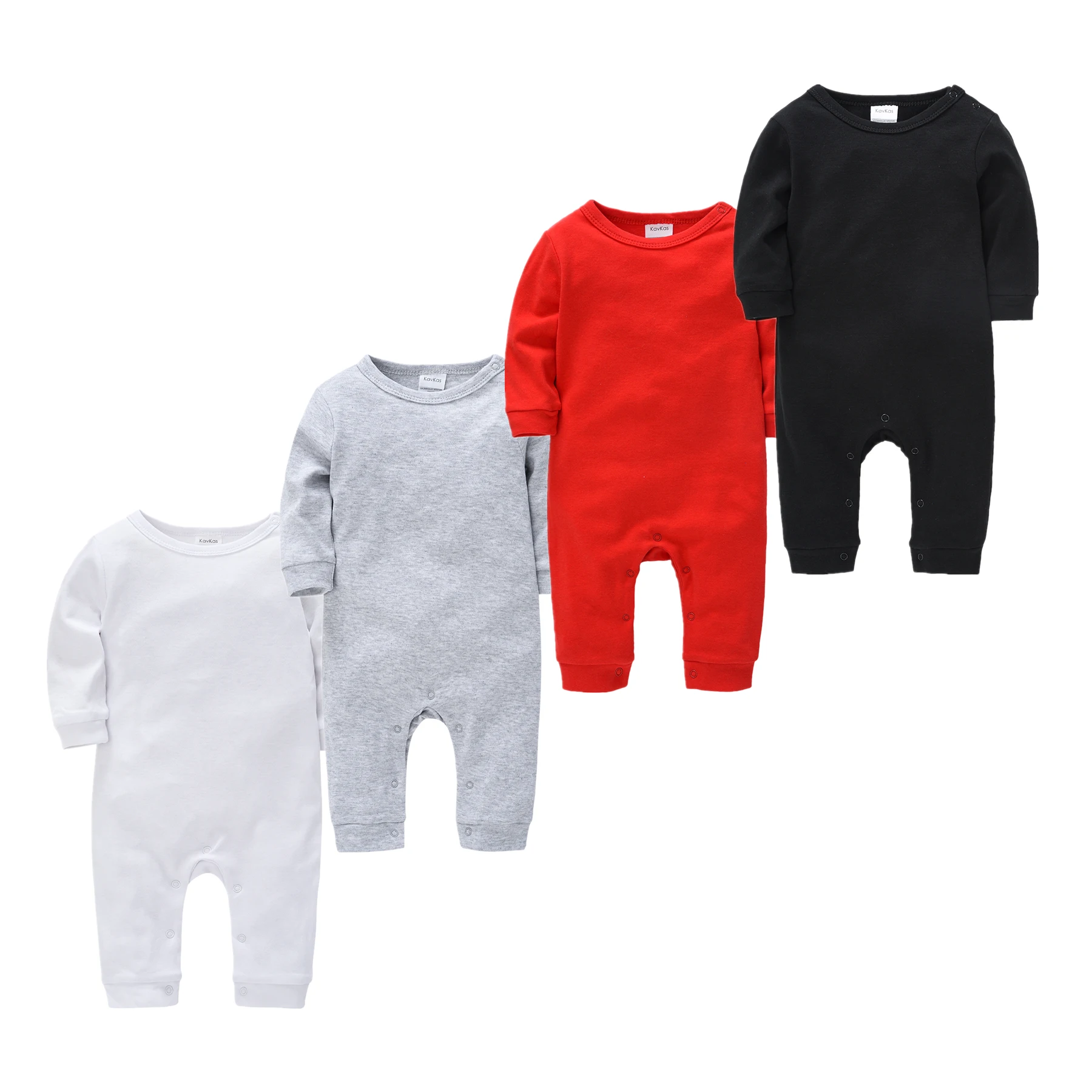 

Newborn Baby Jumpsuit 0-18M Kids Baby Rompers Pajamas Solid White Black Roupas Bebe De Long Sleeve Infantil Boys Girl Pajamas