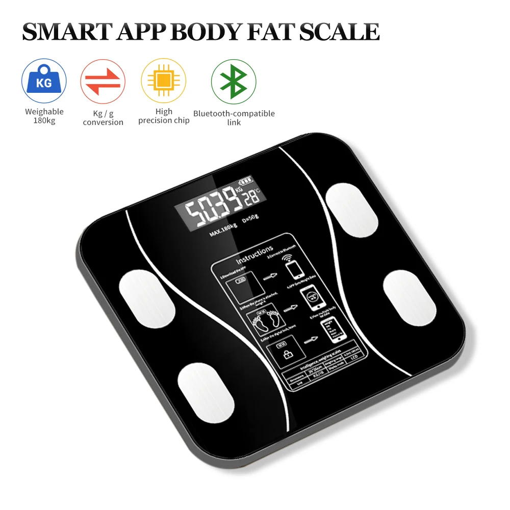 

Body Fat Scale Smart Wireless Digital Bathroom Weight Scale Body Composition Analyzer With Smartphone App Bluetooth-compatible