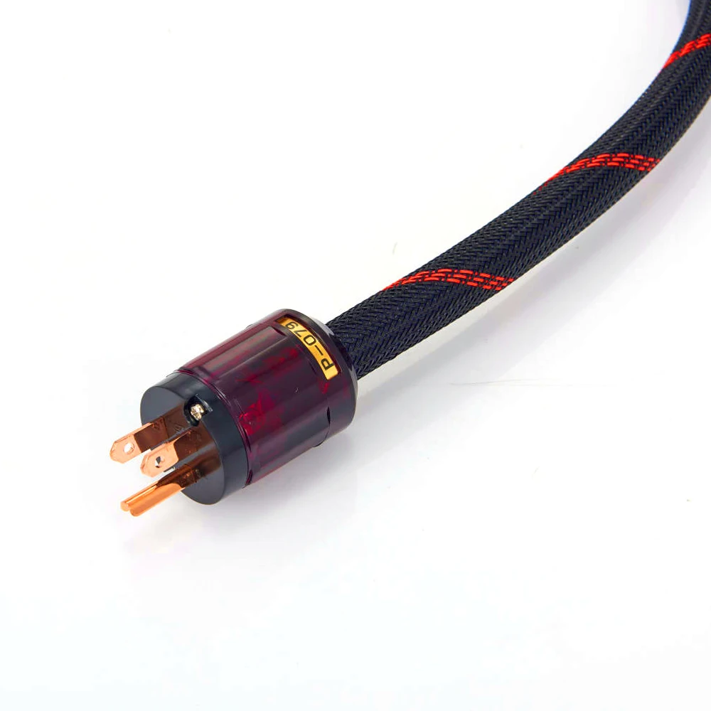 D5034 High Quality Pure Copper US Power Cable with P-079+P-079 power plug connector jack, HIFI US Plug Extension power cable,