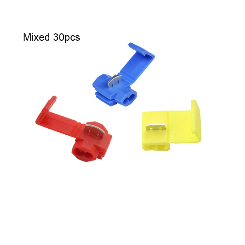 Mixed 30pcs Car Wire Connector Electrical Cable Quick Connection Clip Terminals Crimp 801P3 802P3 805P3 Lossless Joint Wiring