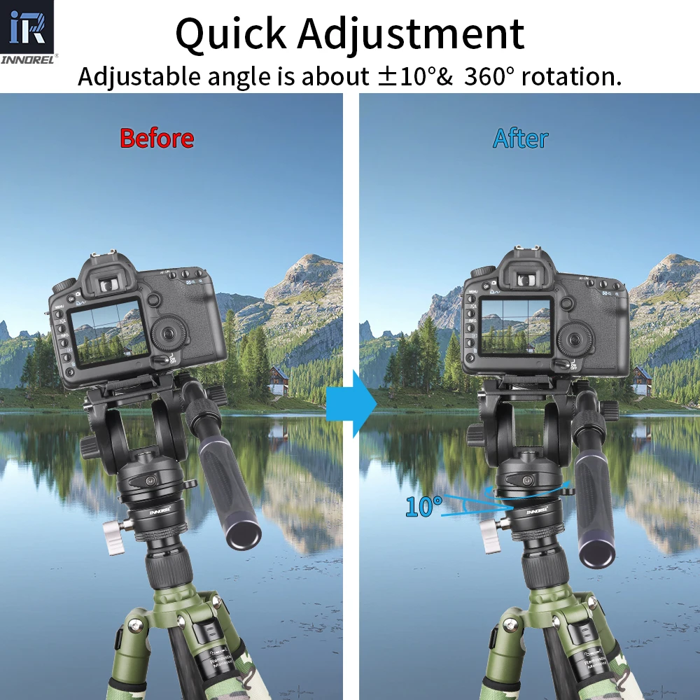 Afbeelding 6: Statief Monopod Hoofd Leveling Base Niveau Horizontale Innorel LB50 Professionele Hemisferische Luchtfotografie Voor Dslr Camera