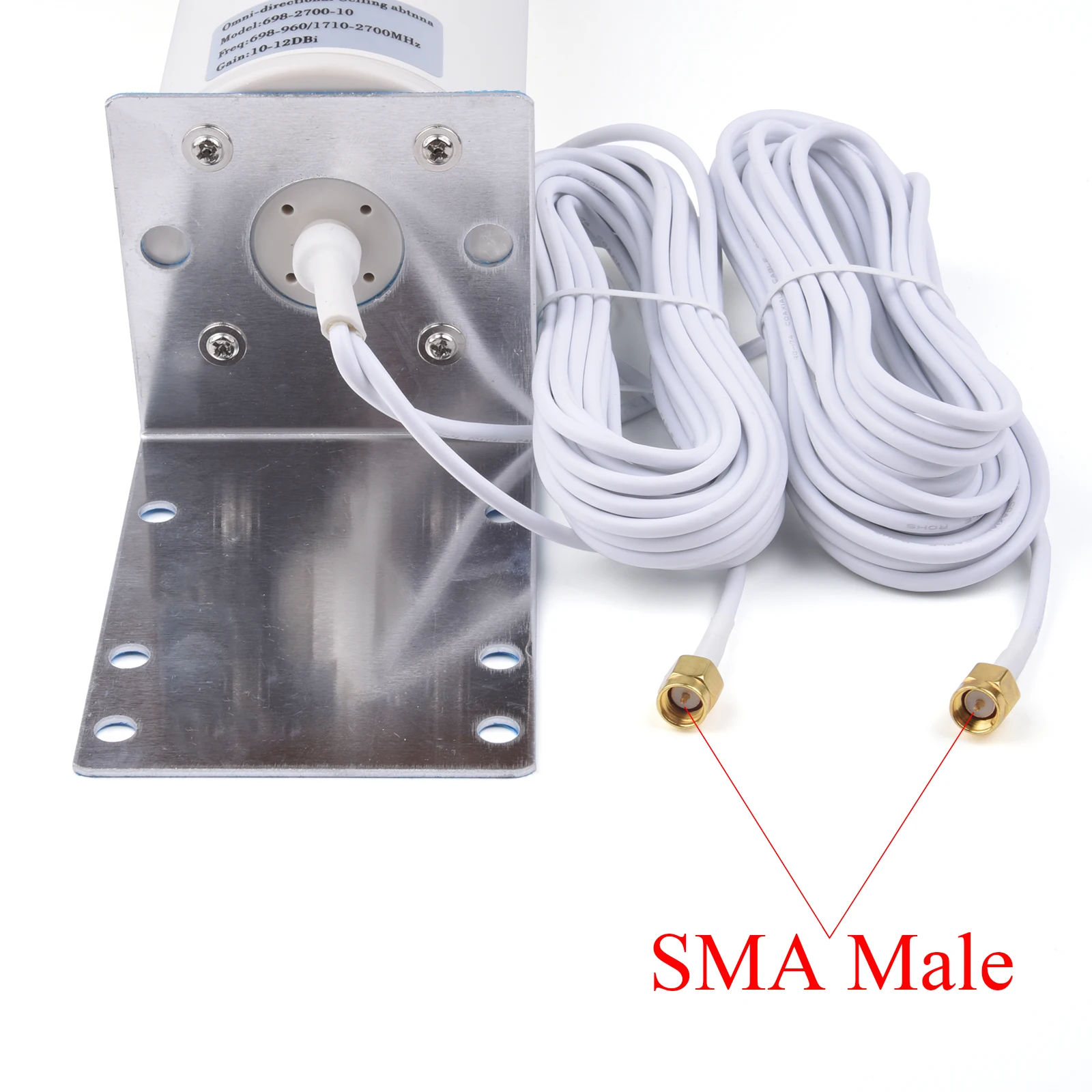 1PCS 10-12dBi 4G LTE Antenna 698-2700MHz 4G 3G 2G Outdoor Antenna Dual SMA Male 5m/16.4ft Cable For Modem Router