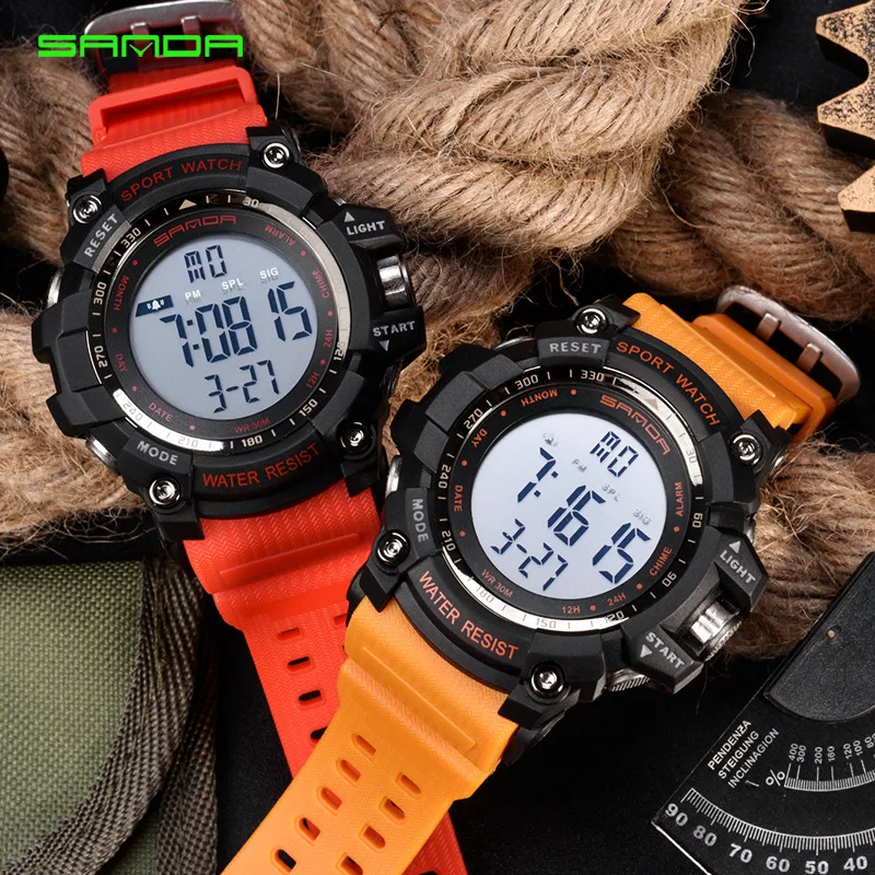 2023 Sanda Top Brand Digital Watch Men Luxury Military Fashion Sport Alarm Stopwatch Clock Male Relogio Masculino