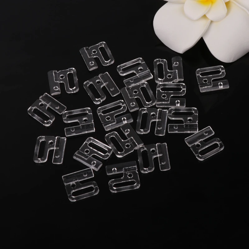 Q0KA 10 Craft Plastic Rectangle Tap Hooks & Clasp Sewing On Swimsuit Bra