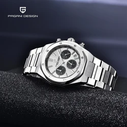 PAGANI DESIGN 40MM Fashion Men's Quartz Watch Top Brand Stainless Steel Sapphire Glass 200M Waterproof Chronograph Reloj Hombre