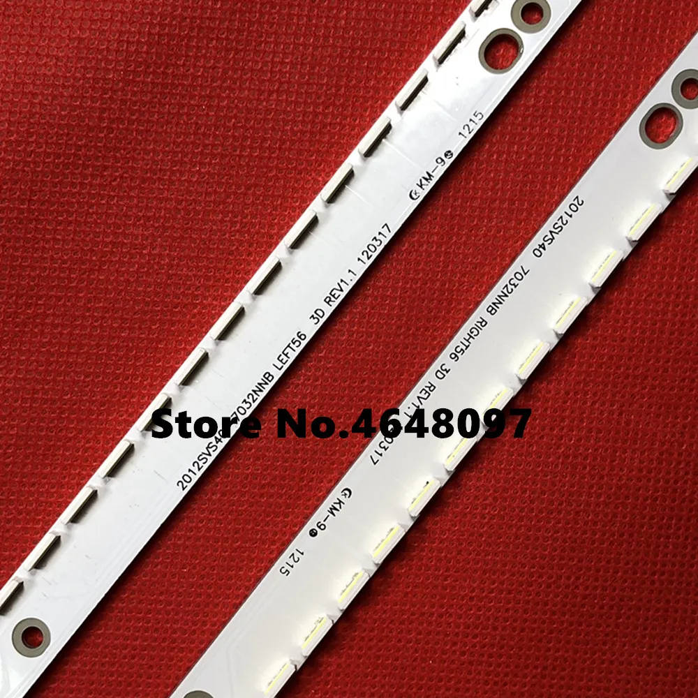 

500mm LED Backlight strip 56leds For Sa ms ung UA40ES6100J SAMSUNG 2012SVS40 7032NNB RIGHT/LEFT56 2D REV1.1 120317 6PINS 2pcs