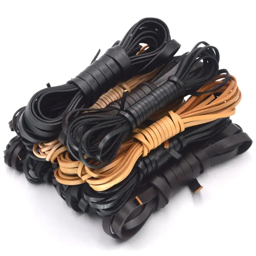 2Yards Genuine Cowhide Cow Leather Cord Strip Flat Rope DIY Leather Craft Jewelry Bag Leathercraft jewelry accessories