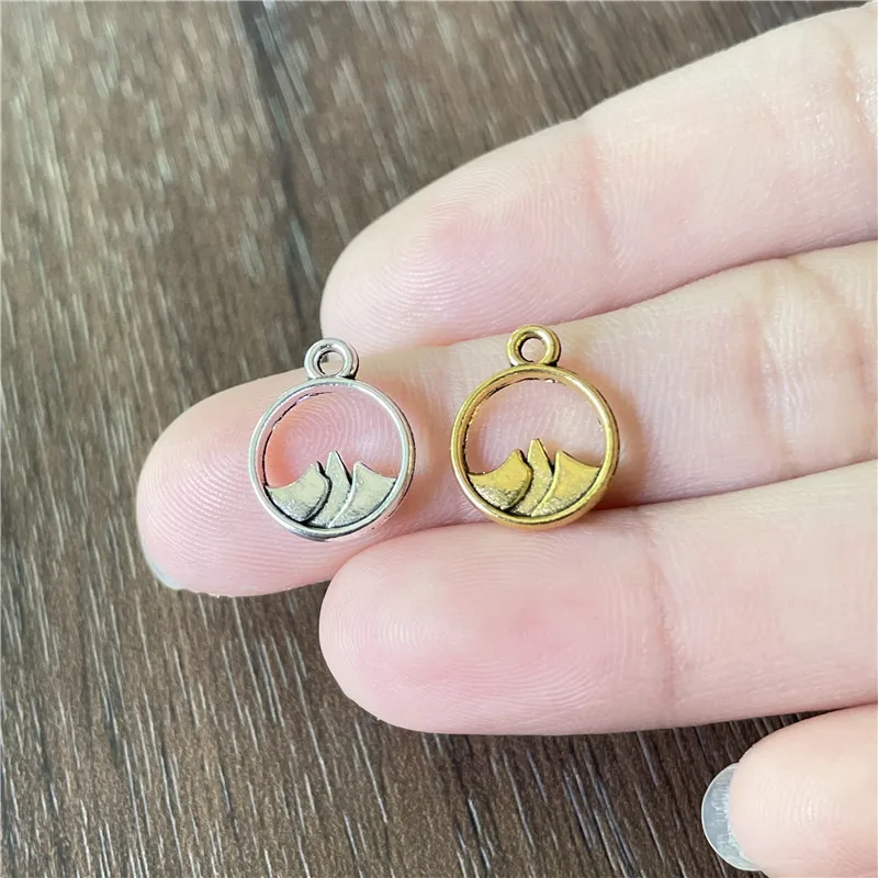 11*14mm Alloy Tibetan Silver Gold Hollow Mini Pendant DIY Earrings Bracelets Necklaces Jewelry Crafts Amulet Accessories