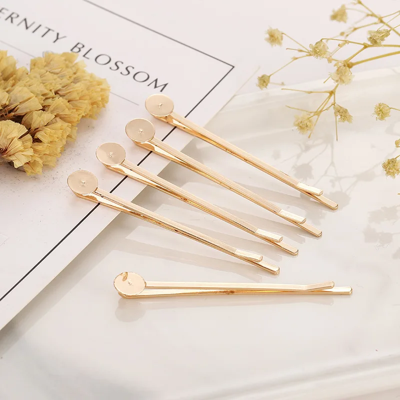 10PCS/Pack  KC Gold Color Hair Pins Clips Wedding Hair Jewelry for Women  Girl DIY Hair Clips Jewelry Making Findings Wholesale