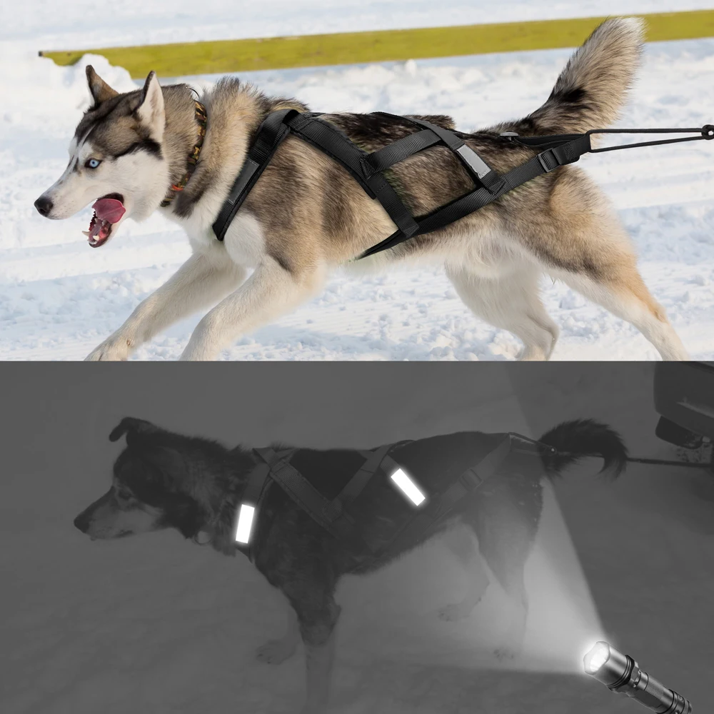 Wasserdichtes Hundes ch litte geschirr reflektieren des Haustiers ch litten skijoring geschirr große große Hunde gewichts zug weste für das Haustier training