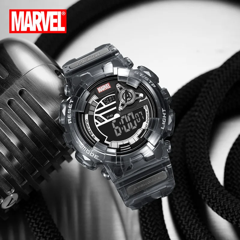 Marvel For Mens Watches Avengers Venom Spider Iron Man Sports Dual Display Digital Electronic Wristwatch New Alarm Clock Crystal