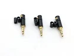 2pcs Gold plated 3.5mm mono/Stereo/4Pole Repair headphone Plug Metal Audio Soldering