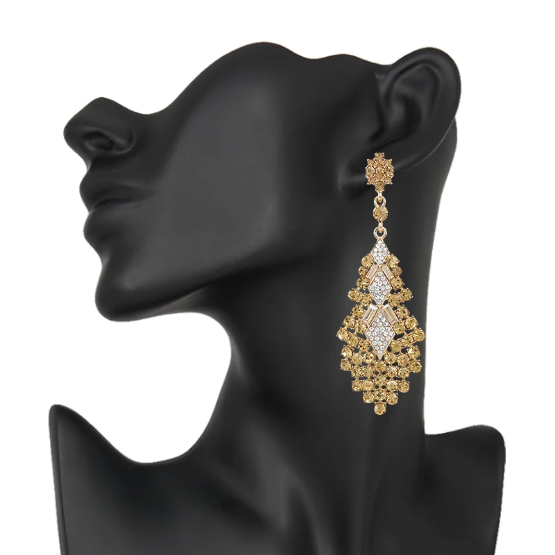 Veyofun Elegant Ethnic Full Rhinestone Drop Earrings Party Dangle Earrings For Women Fashion Jewelry Gift - Image 4