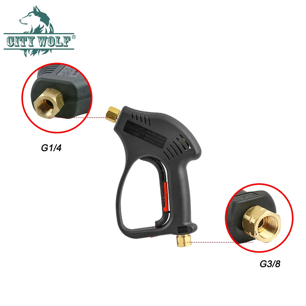 Pistolet nettoyeur haute pression 5650PSI, cuivre, laiton, lave-auto, métal, arrêt total, noyau de assujeten céramique, accessoire de magasin de nettoyage de voiture, G3/8